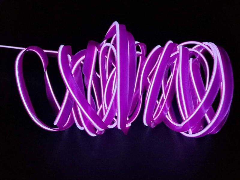 ABALDI Car Interior Lights El Wire Flexible Neon Rope Glowing Strobing Electroluminescent for Car Decorations (5m/16ft,Purple) - Image 2